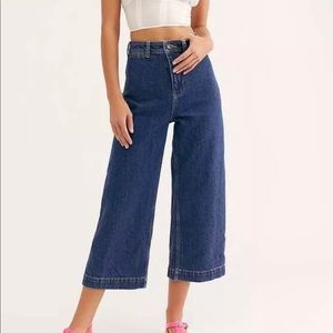 Free people patti Devon hi waist wide leg raw hem